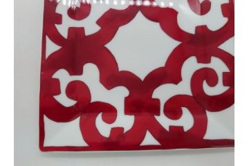 フランス　HERMES(エルメス)　ガダルキヴィール　スクエアプレート大小(各2枚)　4点セット　15cm　7cm(箱なし、洋食器、ペア)(R-062856)