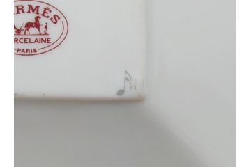 フランス　HERMES(エルメス)　ガダルキヴィール　スクエアプレート大小(各2枚)　4点セット　15cm　7cm(箱なし、洋食器、ペア)(R-062856)