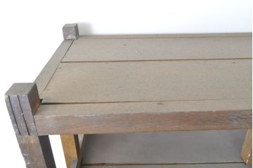 和製ビンテージ　昭和後期　ナラ材　重厚感のある特大サイズ!!古い大学の飾り棚(オープンラック、本棚、収納棚、ブックシェルフ、本棚、ヴィンテージ)(R-062857)