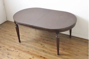 中古　maruni(マルニ木工)　KENT-COURT(ケントコート)　洗練された佇まいとシックな色合いが魅力のダイニングテーブル(エクステンションテーブル、4人掛け、6人掛け)(R-062859)