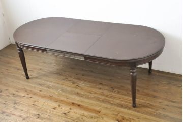 中古　maruni(マルニ木工)　KENT-COURT(ケントコート)　洗練された佇まいとシックな色合いが魅力のダイニングテーブル(エクステンションテーブル、4人掛け、6人掛け)(R-062859)
