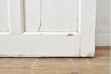 アンティーク建具　ペイント仕上げ限定　ホワイトカラーが爽やかなガラス戸1枚セット(引き戸、建具)(R-062865)