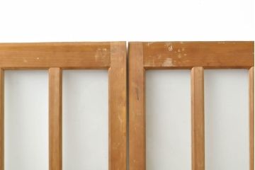 アンティーク建具　凝ったデザインが和の空間を引き立てるガラス窓2枚セット(引き戸、ガラス戸、建具)(R-062869)
