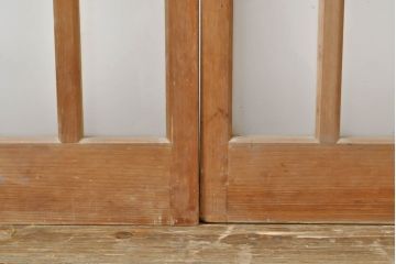 アンティーク建具　凝ったデザインが和の空間を引き立てるガラス窓2枚セット(引き戸、ガラス戸、建具)(R-062869)