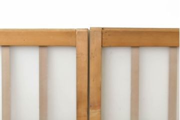 アンティーク建具　凝ったデザインが和の空間を引き立てるガラス窓2枚セット(引き戸、ガラス戸、建具)(R-062869)