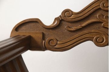 中古　イタリア輸入家具　美しい彫刻が目を引くサヴォナローラチェア(椅子、折りたたみイス)(R-062873)
