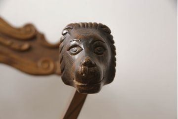 中古　イタリア輸入家具　美しい彫刻が目を引くサヴォナローラチェア(椅子、折りたたみイス)(R-062873)
