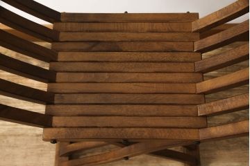 中古　イタリア輸入家具　美しい彫刻が目を引くサヴォナローラチェア(椅子、折りたたみイス)(R-062873)