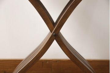 中古　イタリア輸入家具　美しい彫刻が目を引くサヴォナローラチェア(椅子、折りたたみイス)(R-062873)