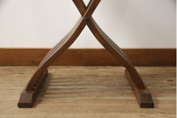 中古　イタリア輸入家具　美しい彫刻が目を引くサヴォナローラチェア(椅子、折りたたみイス)(R-062873)