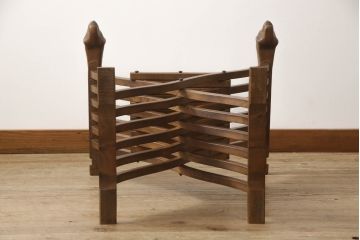 中古　イタリア輸入家具　美しい彫刻が目を引くサヴォナローラチェア(椅子、折りたたみイス)(R-062873)