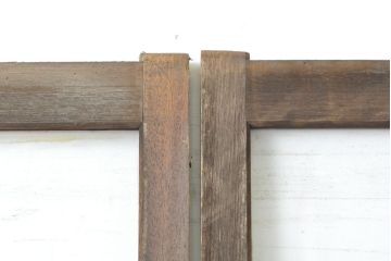 アンティーク建具　異なるガラスの質感が面白いガラス戸2枚セット(引き戸、建具)(R-062876)