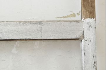 アンティーク建具　異なるガラスの質感が面白いガラス戸2枚セット(引き戸、建具)(R-062876)