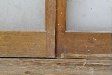 アンティーク建具　レトロな雰囲気漂うガラス戸2枚セット(引き戸、建具)(R-062877)