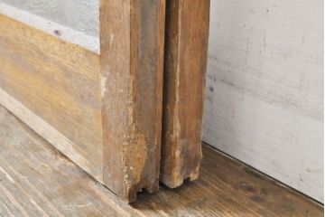 アンティーク建具　レトロな雰囲気漂うガラス戸2枚セット(引き戸、建具)(R-062877)