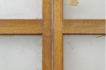 アンティーク建具　レトロな雰囲気漂うガラス戸2枚セット(引き戸、建具)(R-062877)