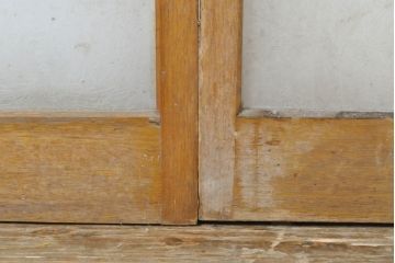 アンティーク建具　レトロな雰囲気漂うガラス戸2枚セット(引き戸、建具)(R-062877)