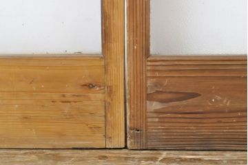 アンティーク建具　シンプルなデザインでお部屋に取り入れやすいガラス戸2枚セット(引き戸、建具)(R-062880)