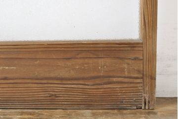 アンティーク建具　シンプルなデザインでお部屋に取り入れやすいガラス戸2枚セット(引き戸、建具)(R-062880)