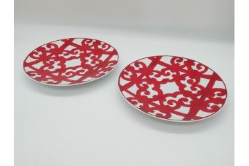 フランス　HERMES(エルメス)　ガダルキヴィール　デザートプレート2枚セット(箱なし、洋食器、ペア)(R-062884)