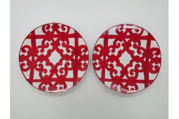 フランス　HERMES(エルメス)　ガダルキヴィール　デザートプレート2枚セット(箱なし、洋食器、ペア)(R-062884)