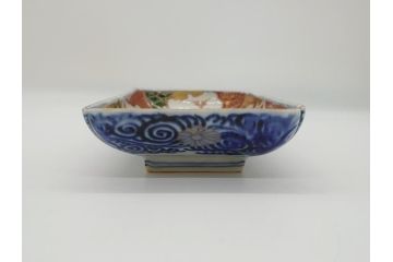 江戸期　上手物　古伊万里　金彩　色絵　染付　松竹梅文　6.6寸　約20cm　長皿2枚セット(和食器、和皿、角皿、6寸6分)(R-062885)