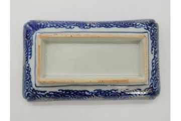 江戸期　上手物　古伊万里　金彩　色絵　染付　松竹梅文　6.6寸　約20cm　長皿2枚セット(和食器、和皿、角皿、6寸6分)(R-062885)
