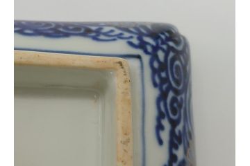 江戸期　上手物　古伊万里　金彩　色絵　染付　松竹梅文　6.6寸　約20cm　長皿2枚セット(和食器、和皿、角皿、6寸6分)(R-062885)