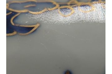 江戸期　上手物　古伊万里　金彩　色絵　染付　松竹梅文　6.6寸　約20cm　長皿3枚セット(和食器、和皿、角皿、6寸6分)(R-062886)