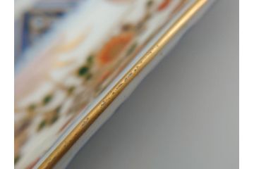 江戸期　上手物　古伊万里　金彩　色絵　染付　松竹梅文　6.6寸　約20cm　長皿3枚セット(和食器、和皿、角皿、6寸6分)(R-062886)