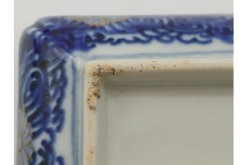 江戸期　上手物　古伊万里　金彩　色絵　染付　松竹梅文　6.6寸　約20cm　長皿3枚セット(和食器、和皿、角皿、6寸6分)(R-062886)