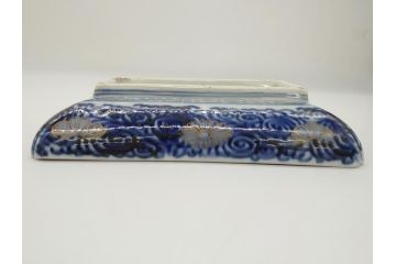 江戸期　上手物　古伊万里　金彩　色絵　染付　松竹梅文　6.6寸　約20cm　長皿3枚セット(和食器、和皿、角皿、6寸6分)(R-062886)