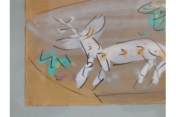 渡辺俊明　墨彩詩書画　無心　いつも微笑(絵画、額装)(R-062887)