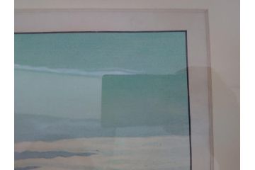 奥山儀八郎　木版画　日本風景版画　由井さった峠　富士山　駿河湾(絵画、多色刷、額装、由比)(R-062890)
