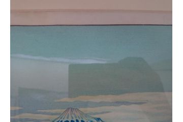 奥山儀八郎　木版画　日本風景版画　由井さった峠　富士山　駿河湾(絵画、多色刷、額装、由比)(R-062890)