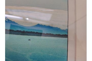 奥山儀八郎　木版画　日本風景版画　由井さった峠　富士山　駿河湾(絵画、多色刷、額装、由比)(R-062890)