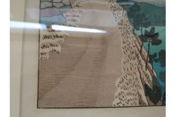 奥山儀八郎　木版画　日本風景版画　由井さった峠　富士山　駿河湾(絵画、多色刷、額装、由比)(R-062890)