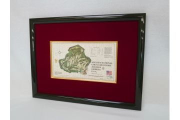 アメリカ　AUGUSTA NATIONAL GOLF CLUB COURSE(オーガスタ　ナショナルゴルフクラブ　コース)　ゴルフコース　マップ　J.P.IZATT(James Paterson IZATT、ジェームズ・パターソン・アイザット)(地図、額装)(R-062891)
