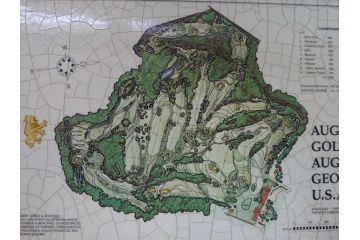アメリカ　AUGUSTA NATIONAL GOLF CLUB COURSE(オーガスタ　ナショナルゴルフクラブ　コース)　ゴルフコース　マップ　J.P.IZATT(James Paterson IZATT、ジェームズ・パターソン・アイザット)(地図、額装)(R-062891)