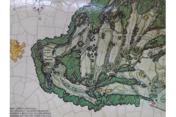 アメリカ　AUGUSTA NATIONAL GOLF CLUB COURSE(オーガスタ　ナショナルゴルフクラブ　コース)　ゴルフコース　マップ　J.P.IZATT(James Paterson IZATT、ジェームズ・パターソン・アイザット)(地図、額装)(R-062891)
