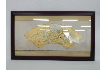 渡辺俊明　蓮笑庵　墨彩画　月と夏草図　野の花がいい　力むこともなく　自分らしく　素直に咲いているのがいいね　俊めいがたり(絵画、額装)(R-062892)