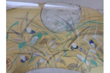 渡辺俊明　蓮笑庵　墨彩画　月と夏草図　野の花がいい　力むこともなく　自分らしく　素直に咲いているのがいいね　俊めいがたり(絵画、額装)(R-062892)