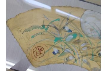 渡辺俊明　蓮笑庵　墨彩画　月と夏草図　野の花がいい　力むこともなく　自分らしく　素直に咲いているのがいいね　俊めいがたり(絵画、額装)(R-062892)