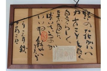 渡辺俊明　蓮笑庵　墨彩画　月と夏草図　野の花がいい　力むこともなく　自分らしく　素直に咲いているのがいいね　俊めいがたり(絵画、額装)(R-062892)