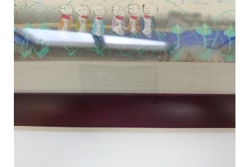 渡辺俊明　蓮笑庵　墨彩画　月明り六地蔵　野の花は　地蔵のものか　童子のものか　これは天地のおくりばな　春夏秋冬　ふるさとは　美しきなつかしき山河なり　俊めいがたり(絵画、額装)(R-062893)