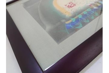 渡辺俊明　蓮笑庵　墨彩画　月明り六地蔵　野の花は　地蔵のものか　童子のものか　これは天地のおくりばな　春夏秋冬　ふるさとは　美しきなつかしき山河なり　俊めいがたり(絵画、額装)(R-062893)