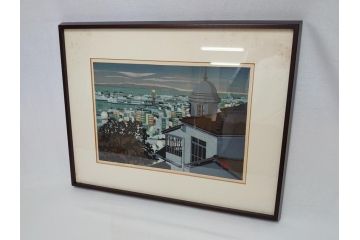 井堂雅夫　木版画　神戸の夜　1984年(多色刷、絵画)(R-062895)