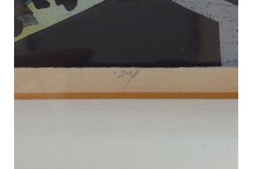井堂雅夫　木版画　神戸の夜　1984年(多色刷、絵画)(R-062895)