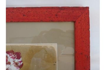 渡辺俊明　蓮笑庵　墨彩画　鉢に椿(絵画、額装)(R-062896)