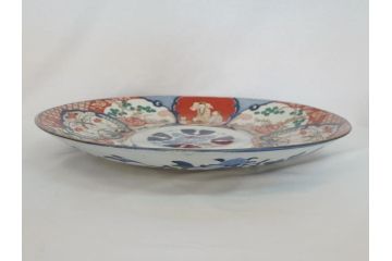 特大!　江戸期　古伊万里　色絵　松　獅子　唐人　花鳥　1尺8寸　約55cm　大皿(一尺八寸、和食器、和皿)(R-062898)